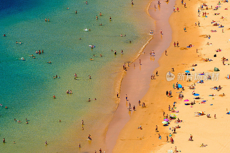 Playa de las Terisitas海滩鸟瞰图，特内里费，加那利群岛，西班牙